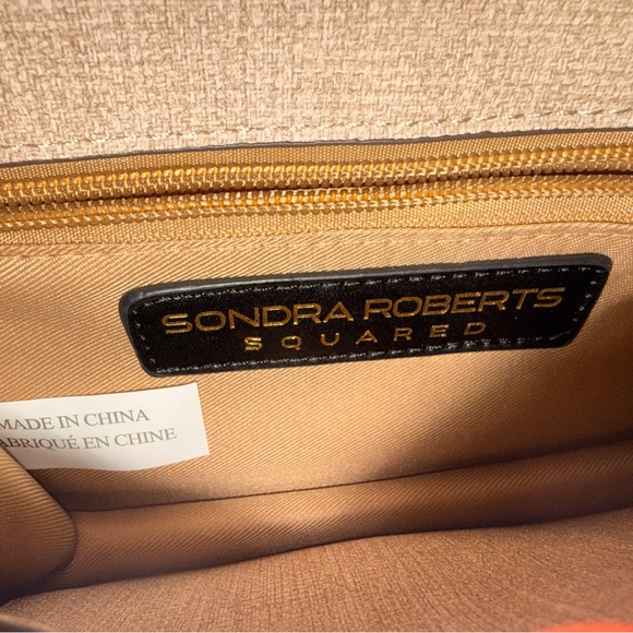 Sondra Roberts Squared Brown and Tan Crocodile Embossed Crossbody Bag (NWOT) - Picture 13 of 13